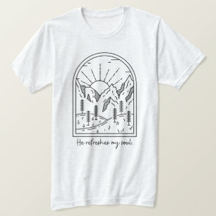 Camiseta Salm 23 3 Refresca Verso Da Bíblia Cristã De Alma
