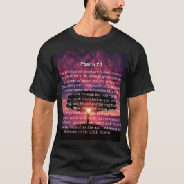 Camiseta Salm 23 Verso da Bíblia com Árvore Sunset Rosa