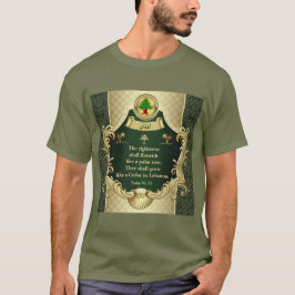 Camiseta Salm 92:12 Maronite Church Cedar do Líbano T-Shi