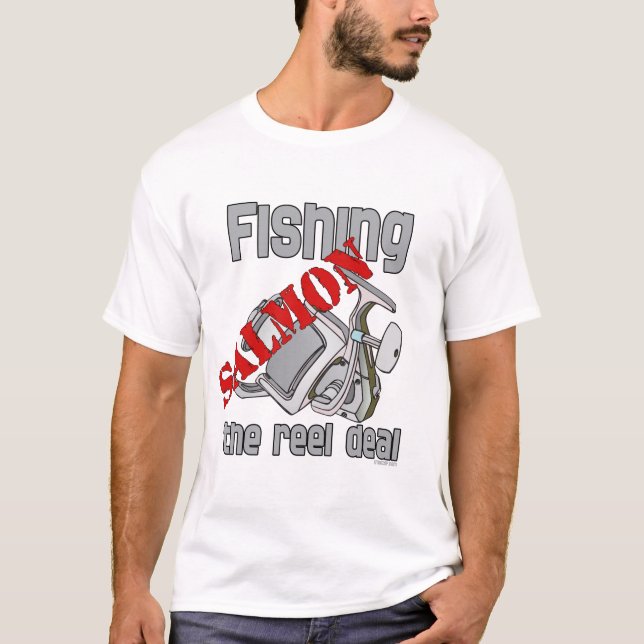 Camiseta Salmão De Pesca Camarão De Pesca Do Enguia (Frente)