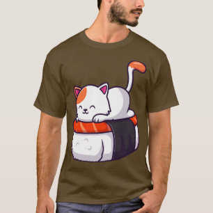 Camiseta Salmão de Sushi de Gato Cinto 1