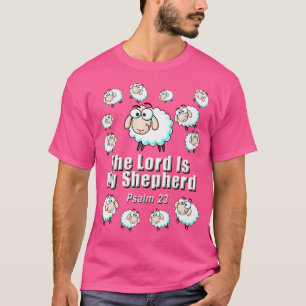 Camiseta Salmo 23 O Senhor É Meu Cartoon Pastor Ovelha