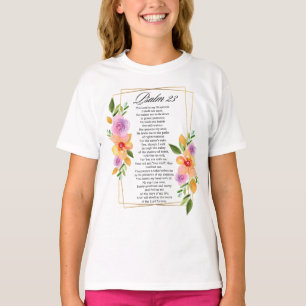 Camiseta Salmo 23 Quadro Floral Geométrico