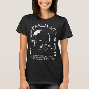 Camiseta Salmo 3_7 caveira vintage cristão bíblia religiosa