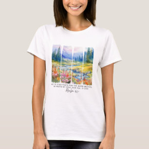 Camiseta Salmo 42:1 Como o Deer Nature Brushstrokes