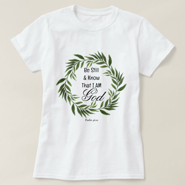 Camiseta Salmo 46:10 Aquietem-se e Sabam (Frente do Design)