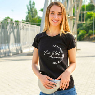 Camiseta Salmo 46:10   Bíblia Religiosa Cristã Verso