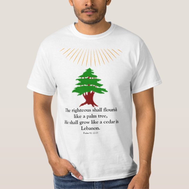 Camiseta Salmo 92: 12-13 Cedro do Líbano  (Frente)