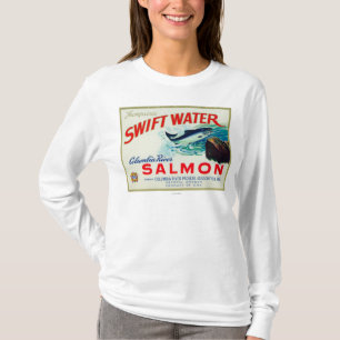 Camiseta Salmões rápidos da água de Astoria, Oregon - de
