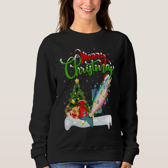 Camiseta Salmon Fish   Xmas Decorations Santa Salmon Christ (Frente)