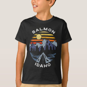 Camiseta Salmon Idaho Montanhas Férias Acampamento Lembranç