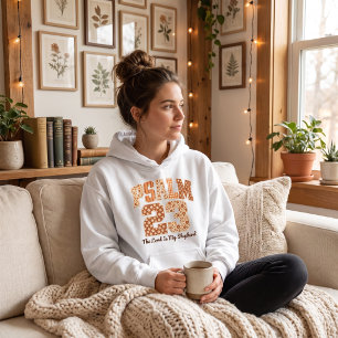 Camiseta Salmos 23, tecidos vintage de retalhos, marrom que