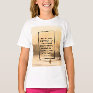 Camiseta Salmos 46:10 KJV Fique Calmo Versículo da Bíblia C