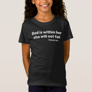 Camiseta Salmos 46:5 Deus está dentro de seu verso bíblia