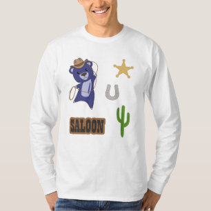 Camiseta Saloon de Urso Cutelado Azul