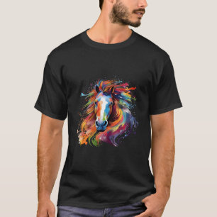 Camiseta Salpico de Cavalo Pônei Faroês Colorido