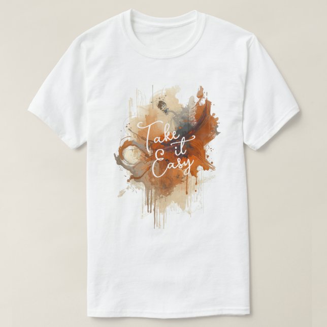 Camiseta Salpico de Outono Abstrato  (Frente do Design)