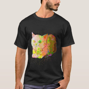Camiseta Salpico de Tinta Colorido Realista British Shortha