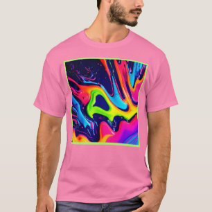 Camiseta Salpicos Fluídos Abstratos Vibrantes