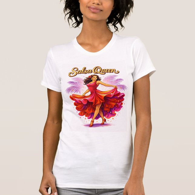 Camiseta Salsa Queen para dança de salsa (Frente)