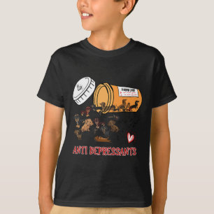 Camiseta Salsicha do Cão-Vinho Antidepressivos Do Cão-Vinho