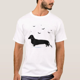 Camiseta Salsicha Lua de Halloween Silhueta Clássico 