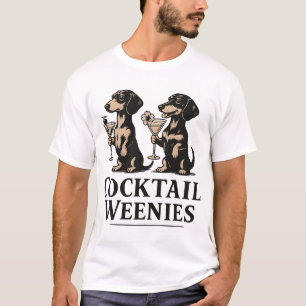 Camiseta Salsichas de Coquetel Cachorro Dachshund Engraçado