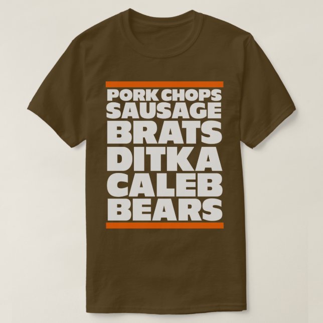 Camiseta Salsichas de porco, salsichas, ditka Caleb Bears (Frente do Design)