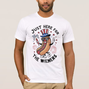 Camiseta Salsichas do Dia 4 de Julho EUA Bandeira Americana