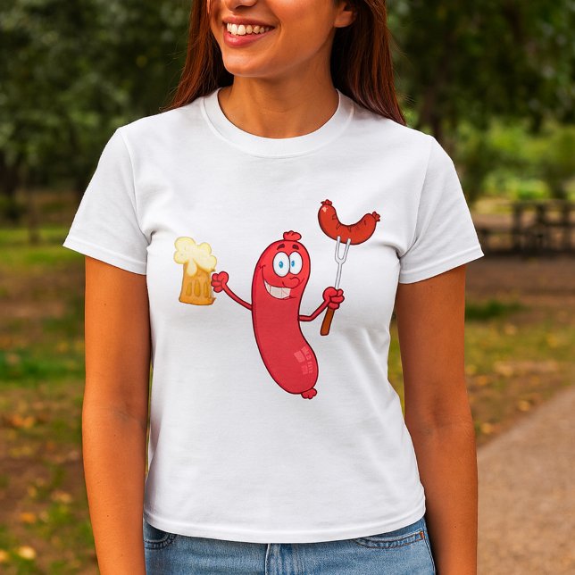 Camiseta Salsichas E Cerveja (Criador carregado)