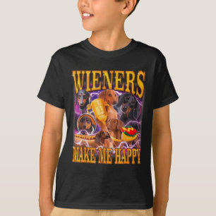 Camiseta Salsichas Me Fazem Feliz Cachorro Engraçado Amante