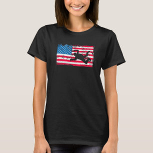 Camiseta Saltador de Paraquedas com Bandeira dos EUA Estamp