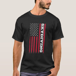 Camiseta Saltando de Paraquedas EUA Bandeira Bandeira Ameri