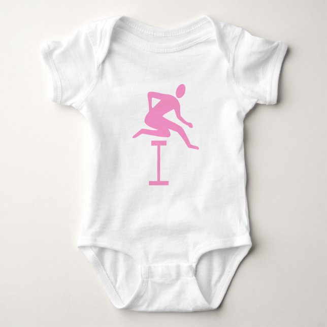 Camiseta Saltando obstáculos - Rosa (Frente)