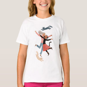 Camiseta Saltar de Alegria   Amigas Divertidas e Gatas Meni