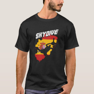 Camiseta Saltar de Paraquedas Bandeira da Espanha Paracaidi