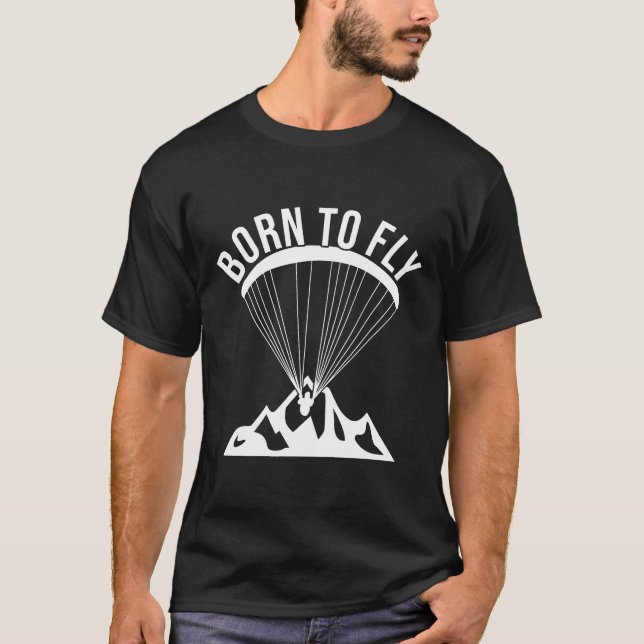 Camiseta Saltar de Paraquedas Nascido Para Voar Presente de (Frente)