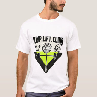 Camiseta Saltar Levantar Escalar | Treinamento Cruzado Neon