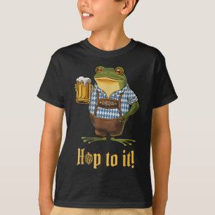 Camiseta Salto A Ele, Lederhosen Sapo Segurando Cerveja Eng