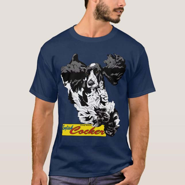 Camiseta Salto de cocker spaniel do inglês (Frente)