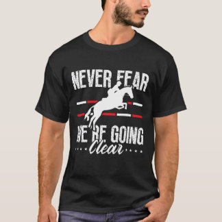 Camiseta Salto de Obstáculos Nunca Teme Cavalos Saltador de