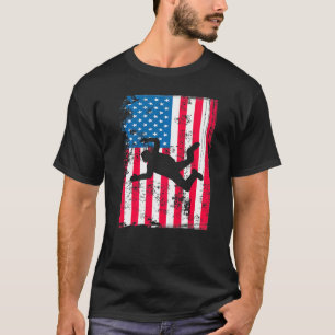 Camiseta Salto de Paraquedas com Bandeira dos EUA Gráfico P