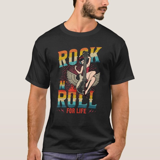 Camiseta Salto De Sock Rocha 'n' Roll Para Greaser Ba (Frente)