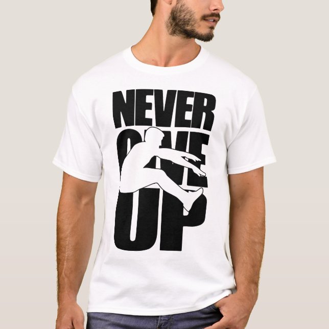 Camiseta Salto em distância Never Give Up (Frente)