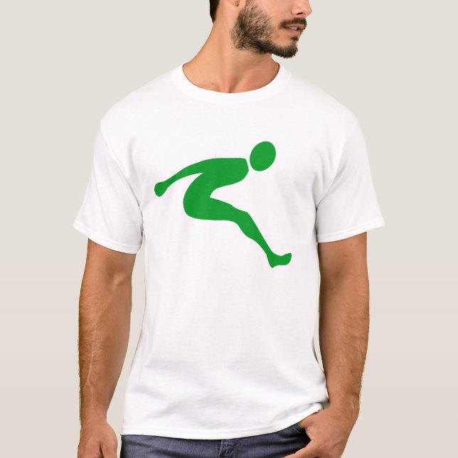 Camiseta Salto em Distância - Verde Grama (Frente)