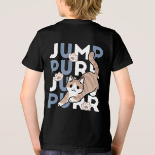 Camiseta Salto Purr de Salto: Design de Gato Reproduzível c