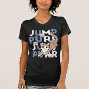 Camiseta Salto Purr de Salto: Design de Gato Reproduzível c