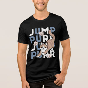 Camiseta Salto Purr de Salto: Design de Gato Reproduzível c
