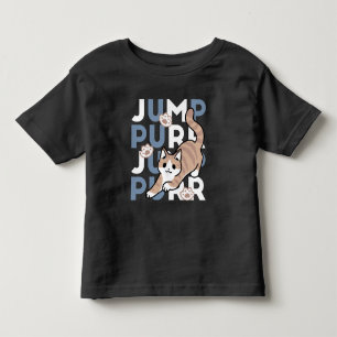 Camiseta Salto Purr de Salto: Design de Gato Reproduzível c