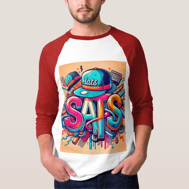 Camiseta "Salto Vibrante 'Hats' Street Art T-Shirt" (Frente)